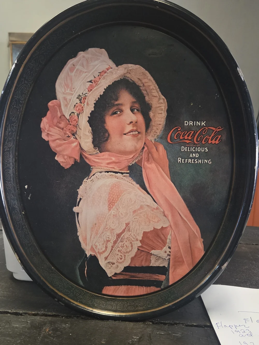 Vintage 1970 Coca Cola Betty Girl Metal Serving Tray Reproduction Of 1914 Ad